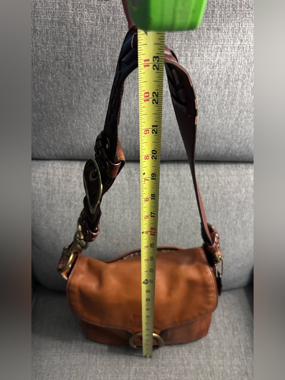 Coach Bleeker Large Flap Tattersall Satchel Bag 11419 with laced strap, hang tag - Picture 12 of 14